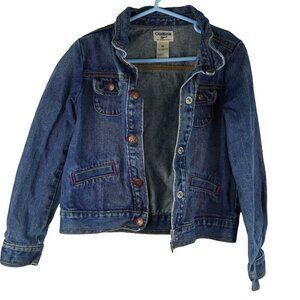 OshKosh B'Gosh Girls Denim Jacket Size 6X‎ Button Front Pockets Blue Jean